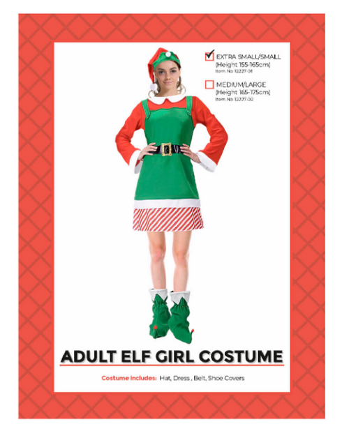 Adult Elf Girl Costume S/M